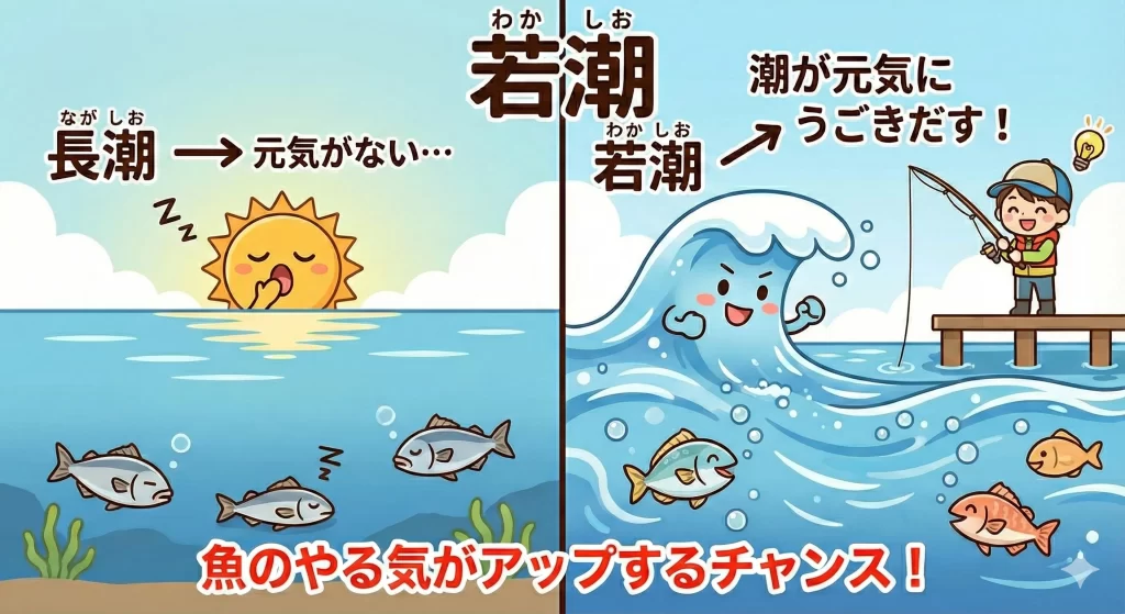 若潮とは?釣果に影響する2つの特徴