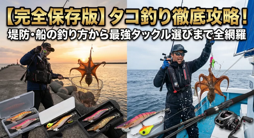 【完全保存版】タコ釣り徹底攻略！堤防・船の釣り方から最強タックル選びまで全網羅